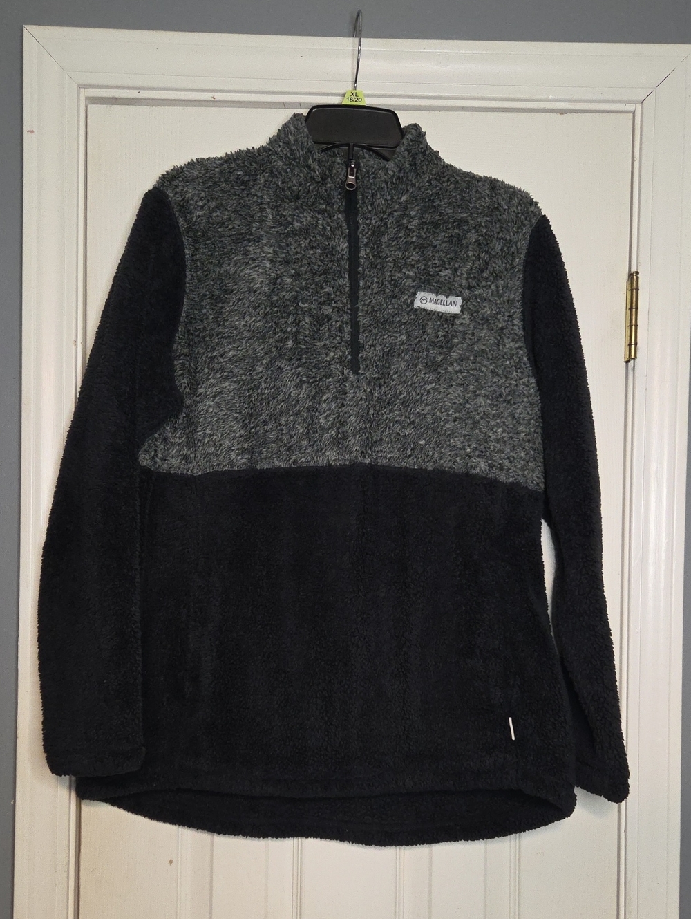 Magellan Outdoors Black and Gray Women’s Half Zip-Up Fleece Pullover